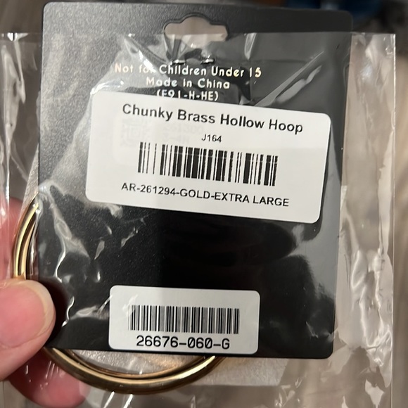 NEW Crystal Avenue Gold Hoop Earrings - Picture 2 of 2